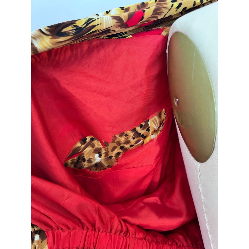 Vintage 90s Animal Print Jacket Silk Tiger Funky Streetwear Mob Wife Small - Picture 10 of 10